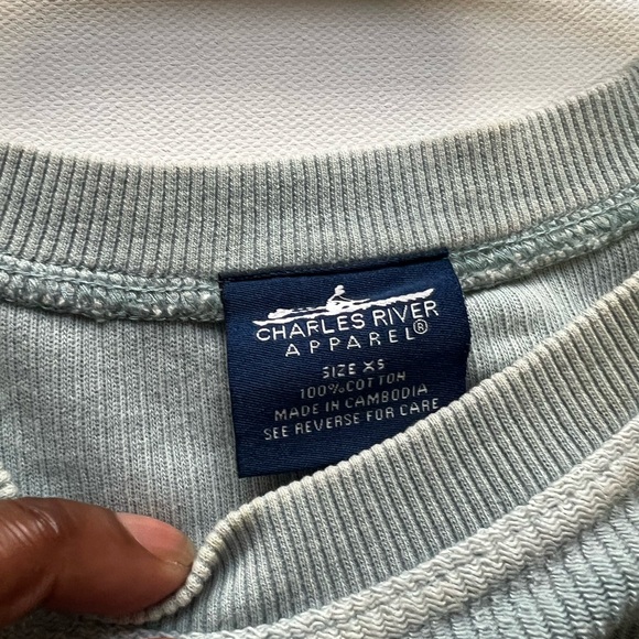 Seaside sweater/ Teal/ Charles river apparel/ XS adult - Picture 4 of 5